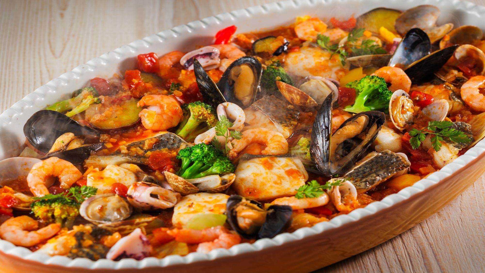 魚介と秋野菜の地中海風トマト煮