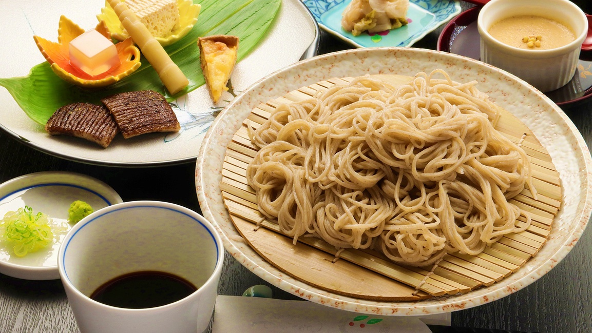 【料理】夕食 リーズナブルヘルシー蕎麦コース（一例）