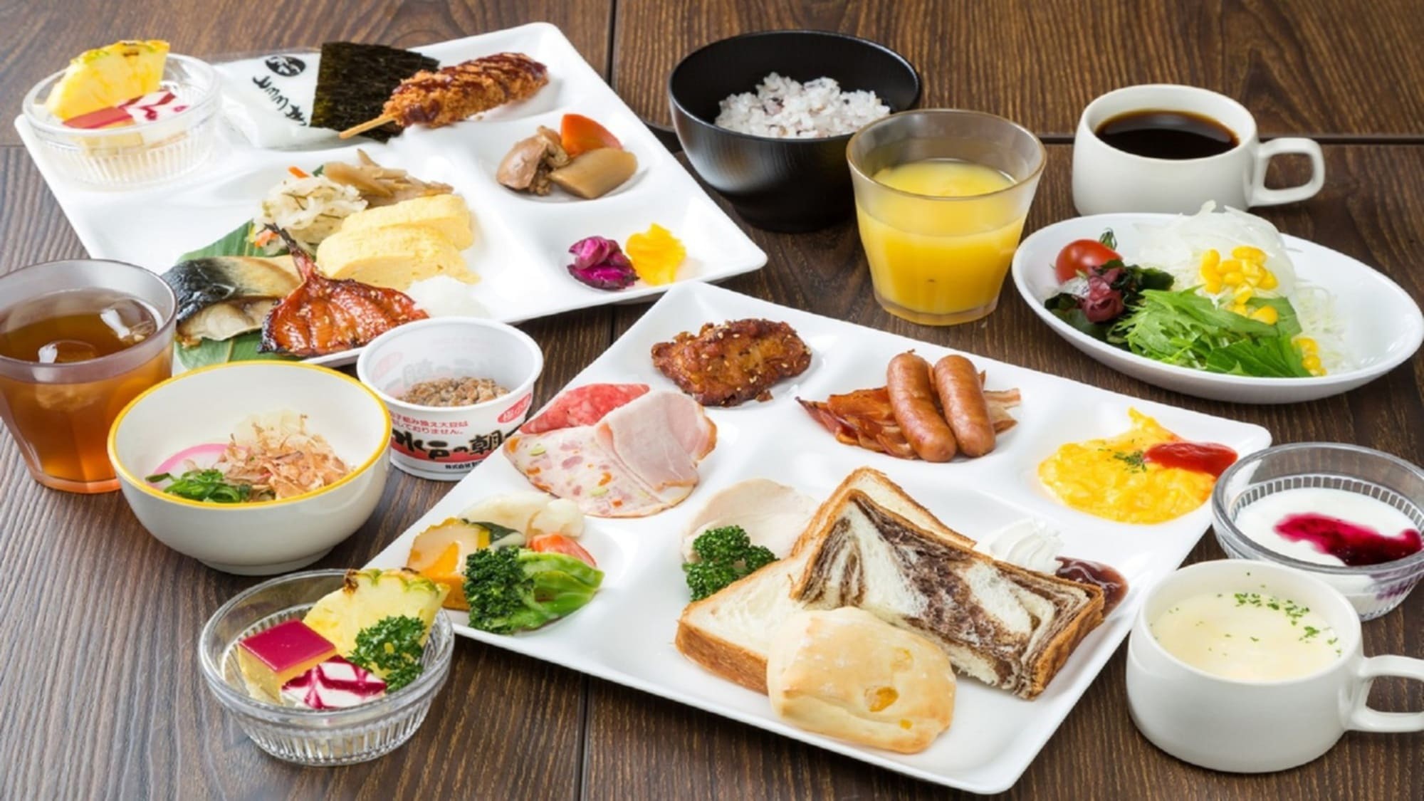 朝食メニューの一例です。ぜひお召し上がり下さいませ♪