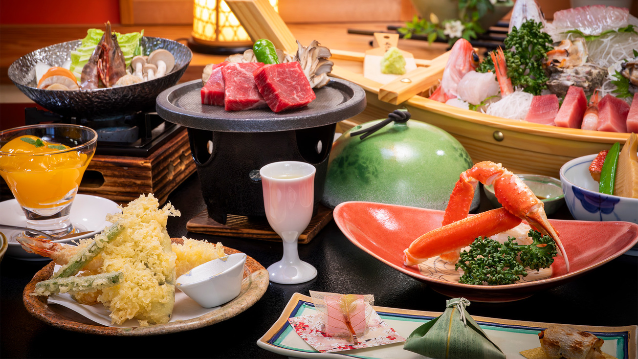 アワビ入6種の舟盛プラン一例