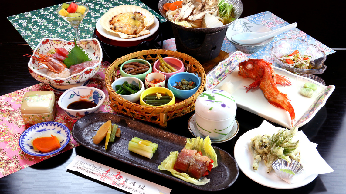 【グレードアップ】岩手名物『キンキ』の姿焼きが付いた贅沢なコース。旬の天ぷらもこのコースの特権です