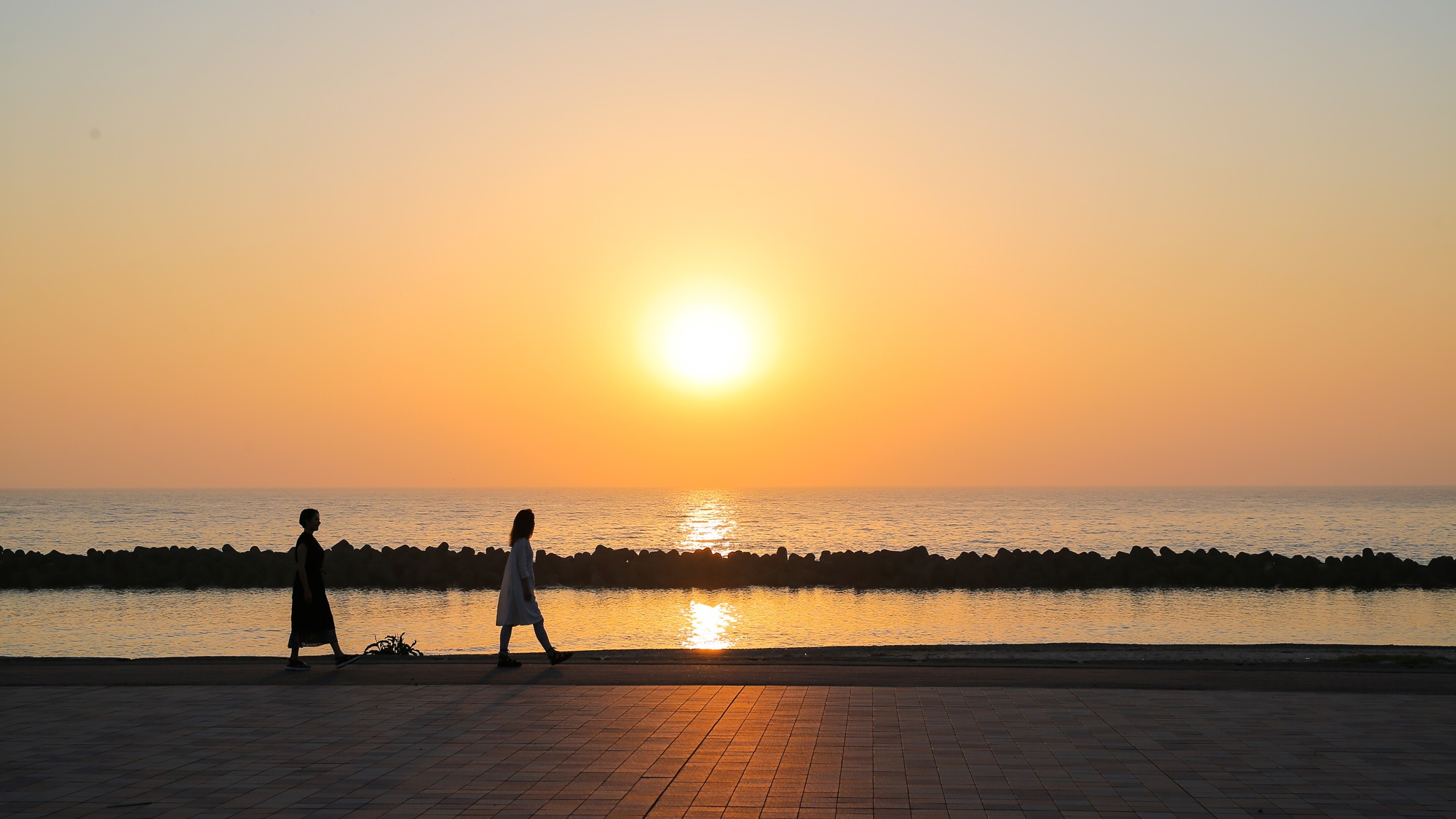 *周辺／瀬波海岸の夕日思わずカメラを構えてしまう、美しい夕日の一瞬に出会えることも。