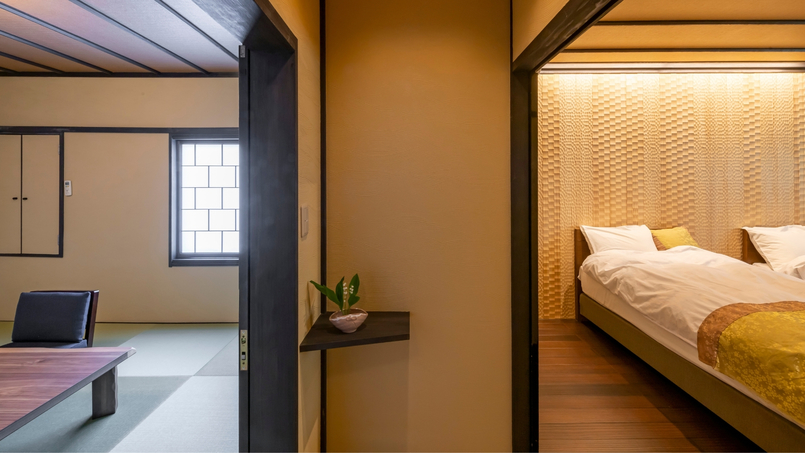 2F和洋室＜雅-miyabi＞和室8畳＋ベッドルーム＋トイレ・洗面が付いたゆったりとした間取りです。