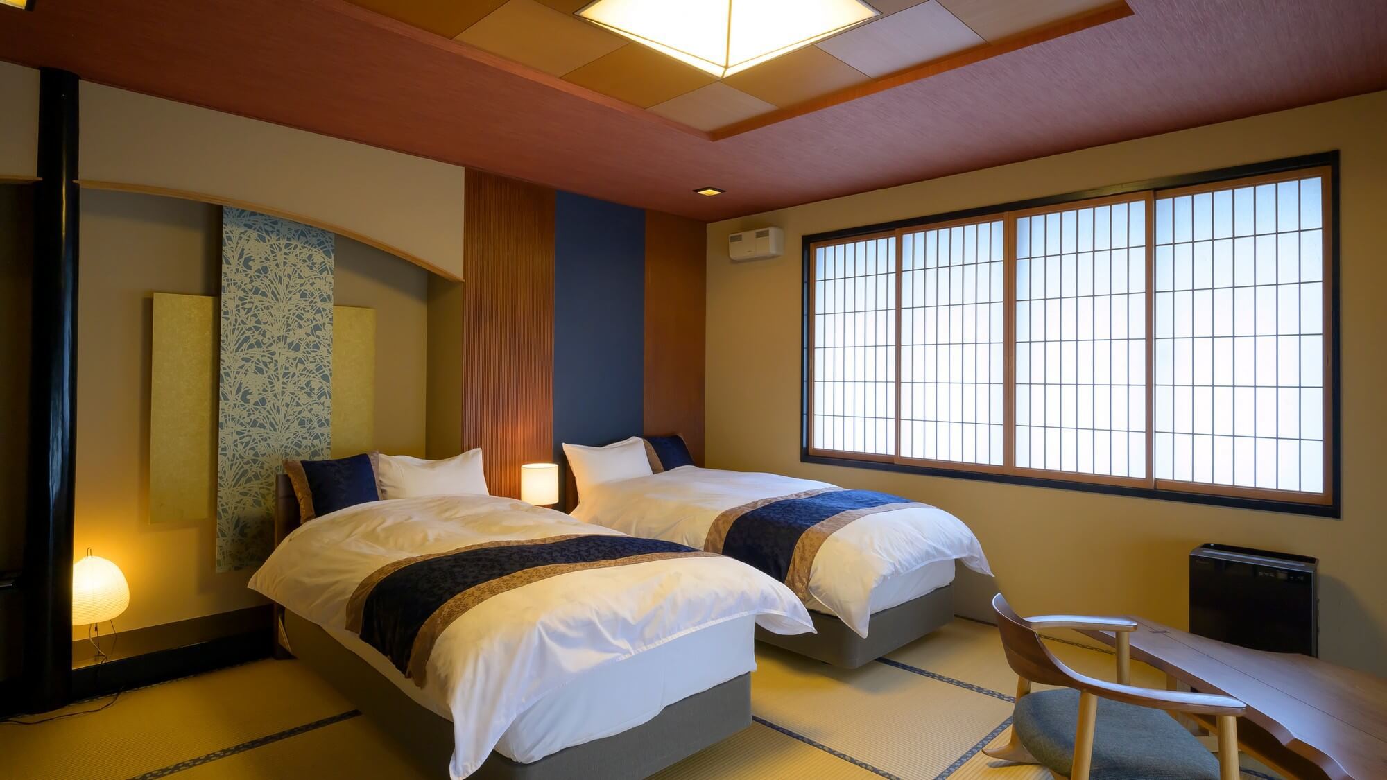1F海側和洋室＜梅-ume＞和室の寛ぎとベッドの快適さを兼ね備えたお部屋です