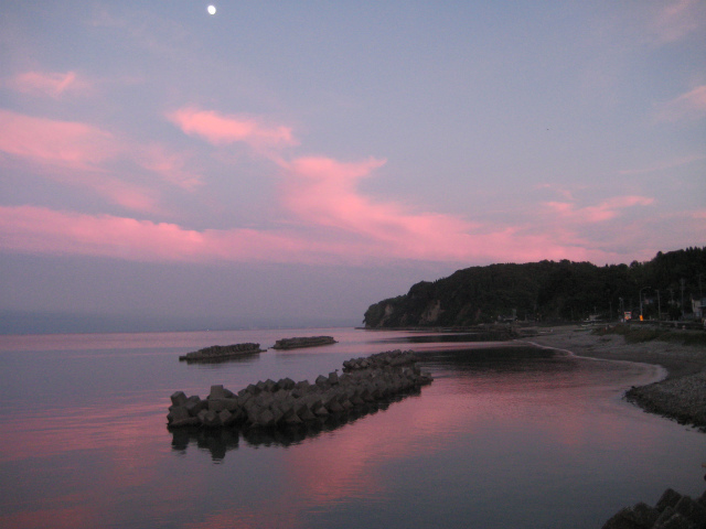 ピンクに染まる夕焼け