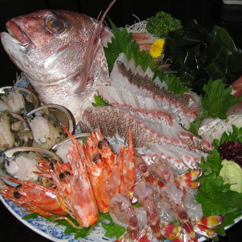 天然鯛の生造りのスペシャルコース