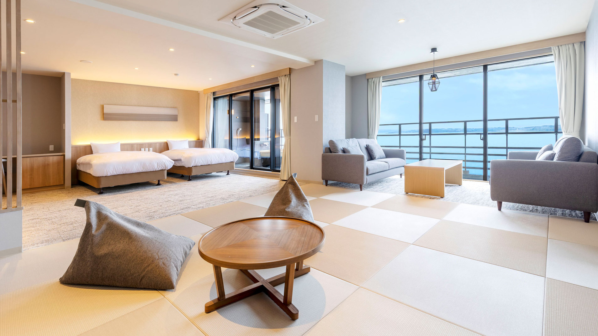 スーペリア露天風呂付和洋室ツイン6名定員 内風呂あり※客室の一例/画像の浴槽は温泉ではございません