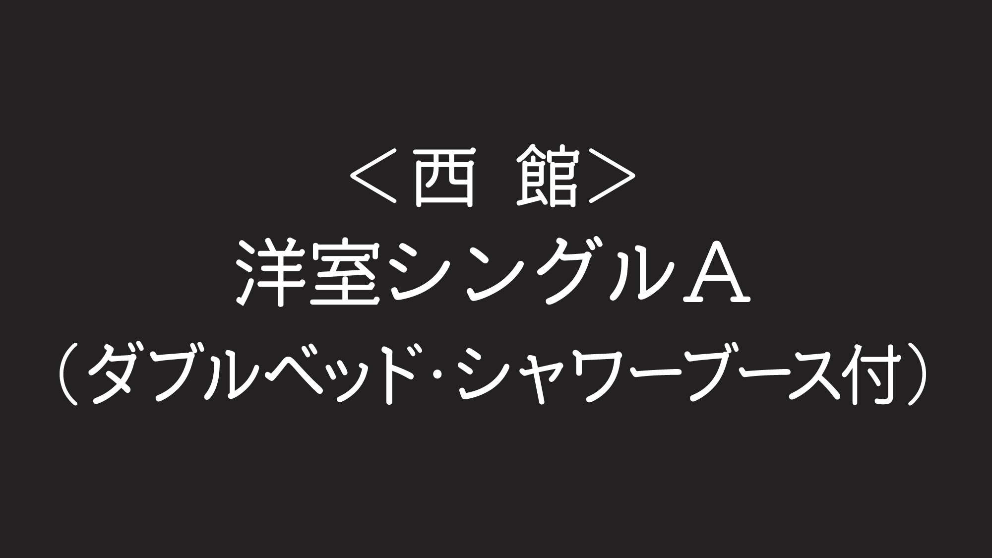 〈西館〉洋室シングルA【ダブルベッド／シャワーブース付】