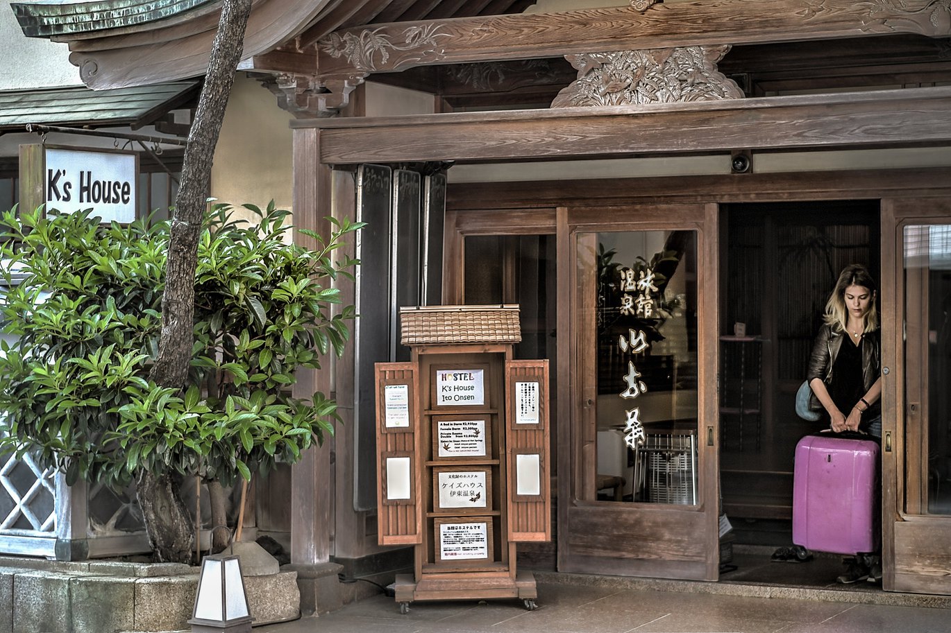 a guest at the entrance