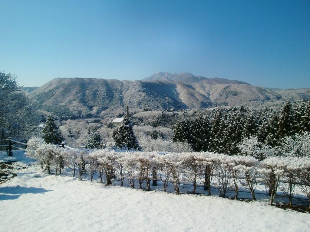 梅川荘玄関からの眺め冬