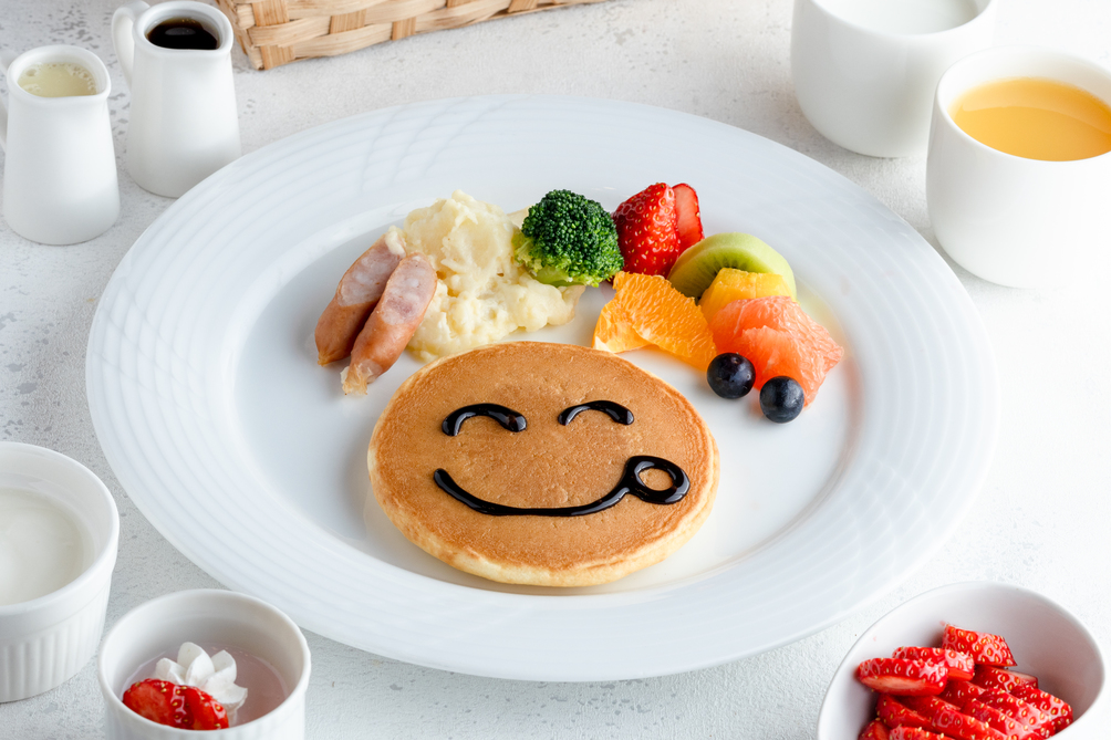チョコでお絵かき！お子様用パンケーキ¥990