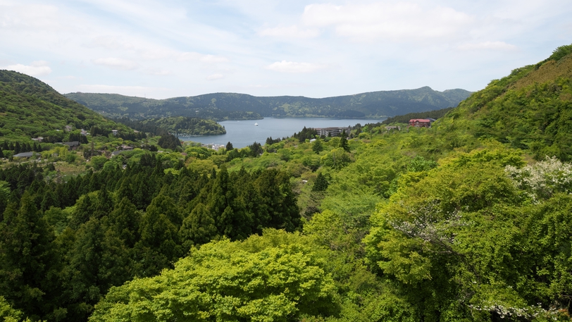 当館一番人気の『芦ノ湖ビュー』12畳のお部屋からの眺め♪