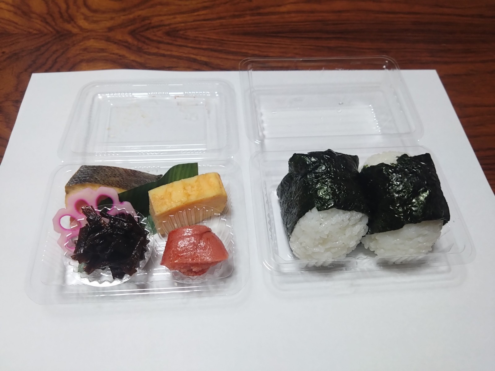簡易朝食「おにぎり弁当」