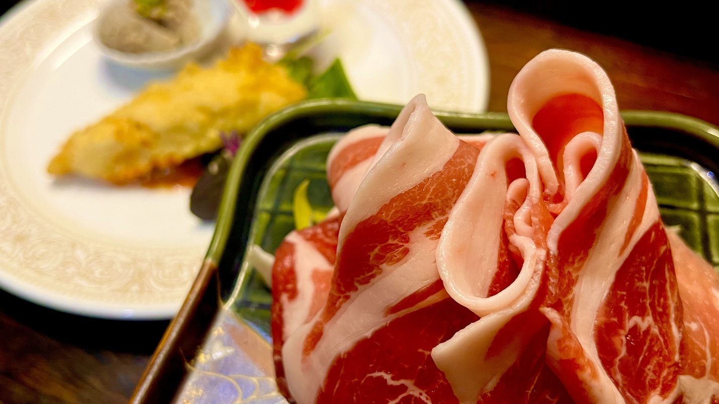 【夕食膳】庄内こめ豚の豆乳しゃぶしゃぶと鰆の洋風てんぷら