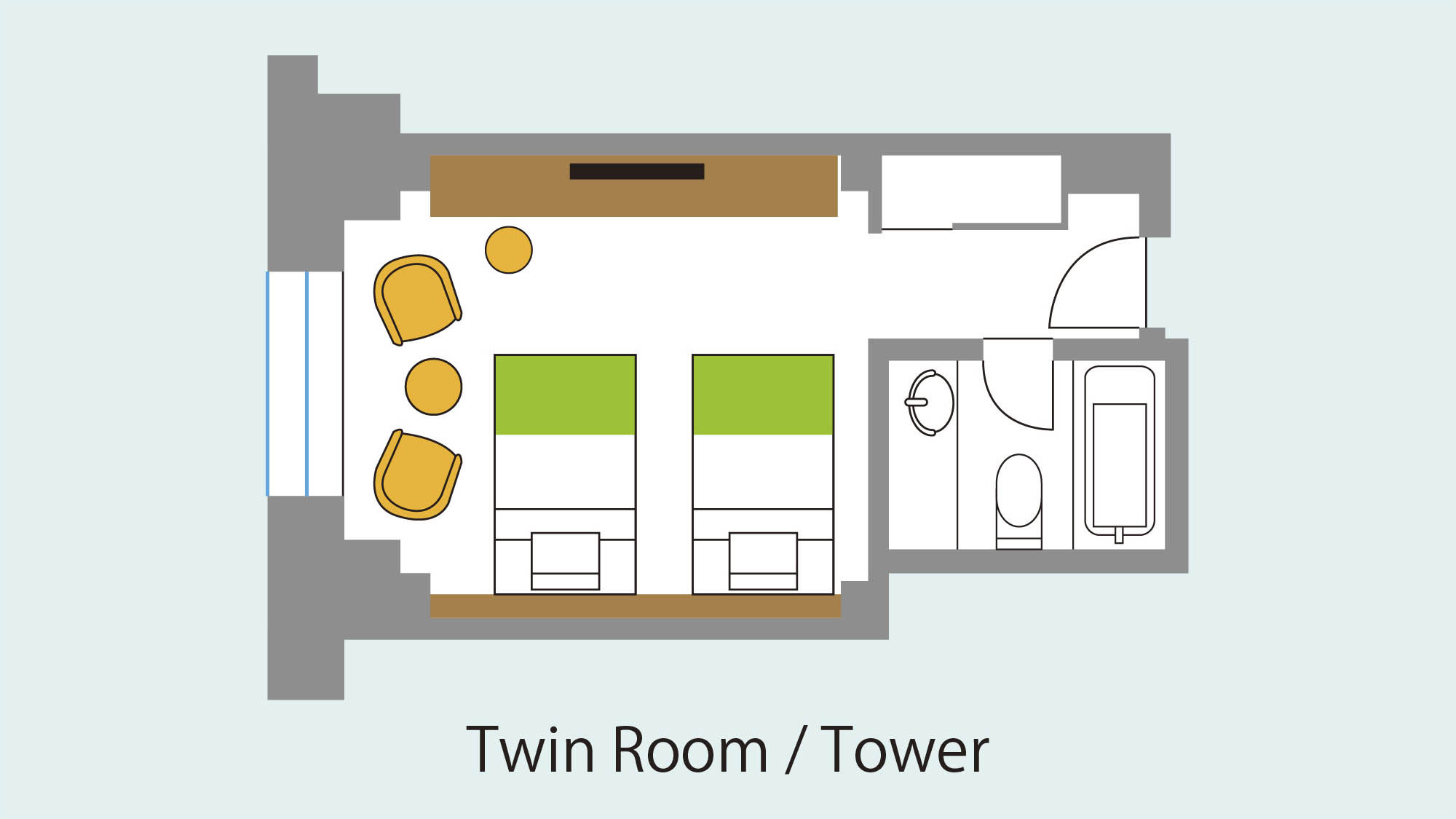 【26・27階 / タワーフロア】ツイン間取り