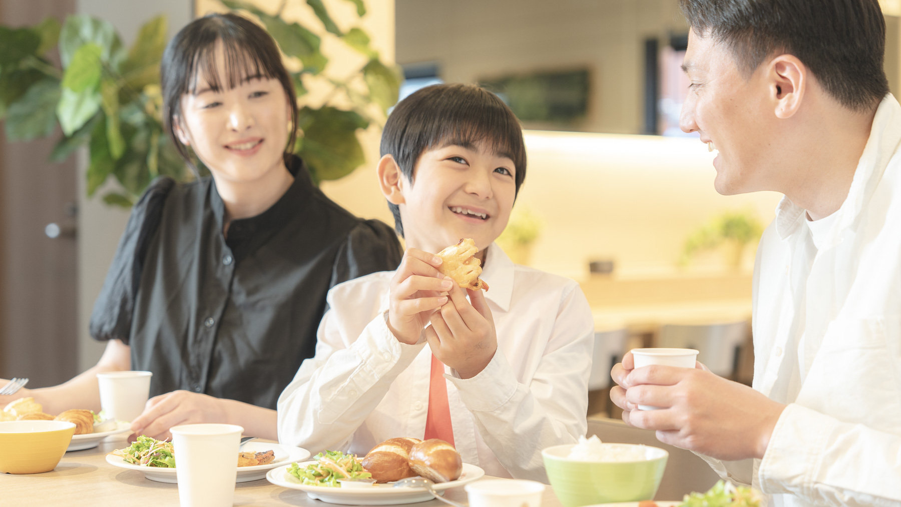 健康にこだわった朝食を家族みんなで