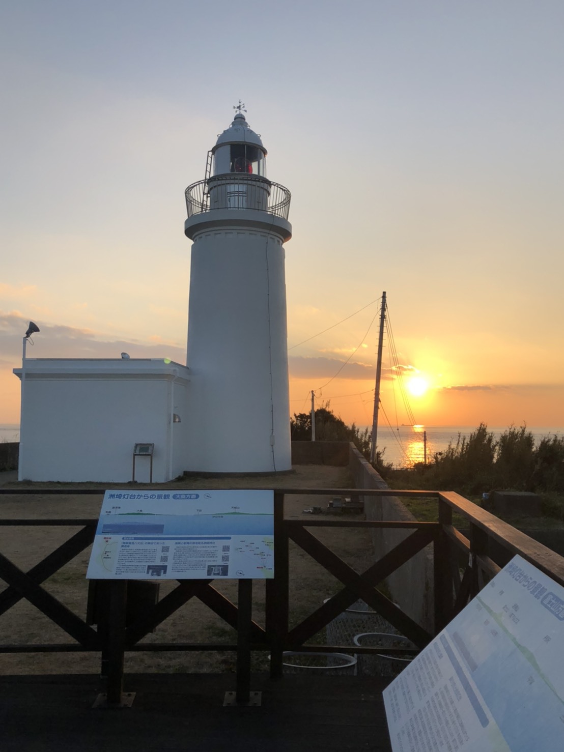 洲崎灯台と夕日