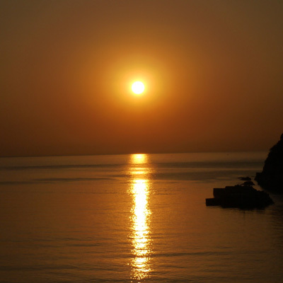 日本の夕日百選に選ばれた「香住」。