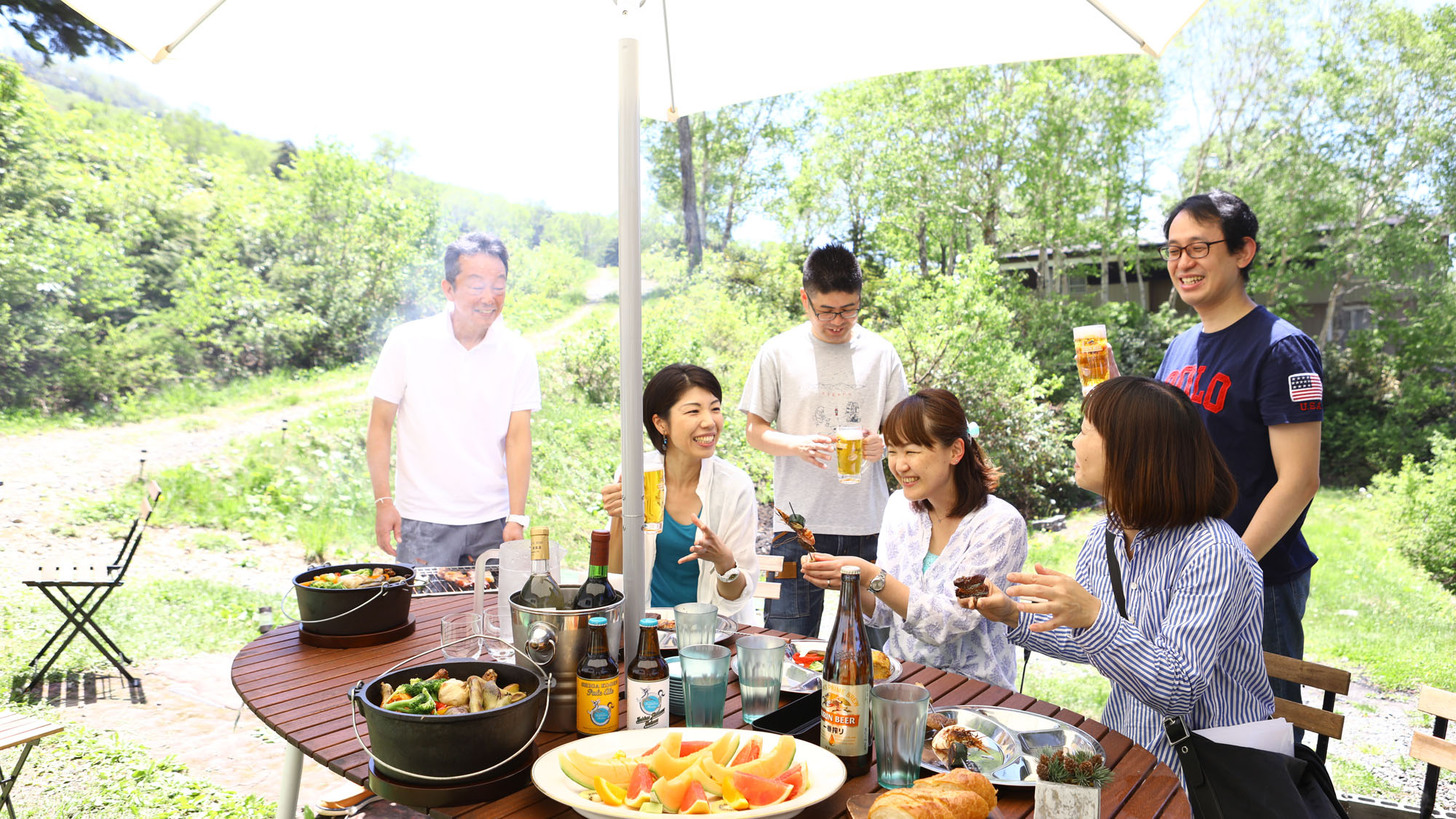 【夏・BBQ】お仲間たちで。楽しくて飲みすぎちゃいます♪