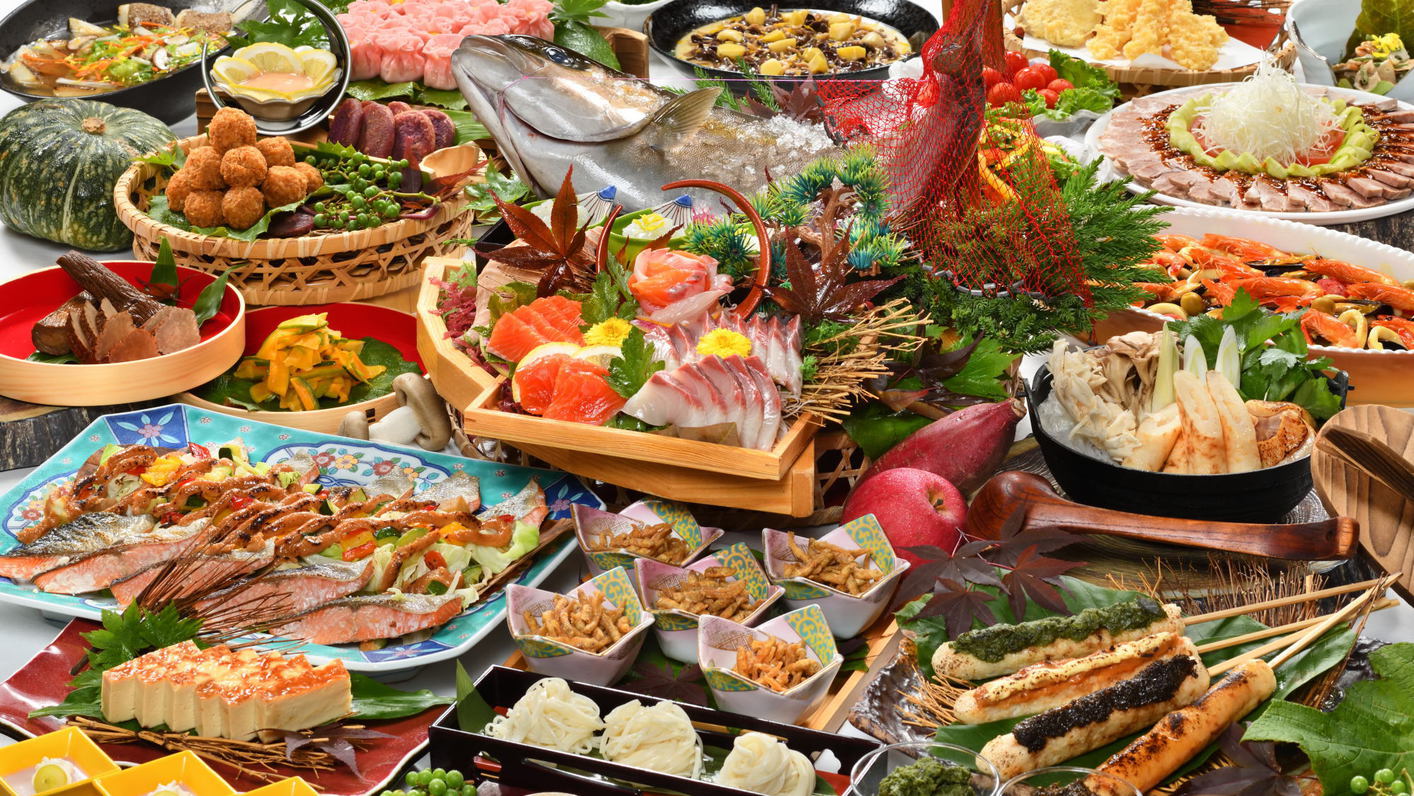 【秋季ビュッフェ】山海の幸〜郷土料理まで！秋田の旨いもんを取りそろえた”;秋田うまいもんビュッフェ”;