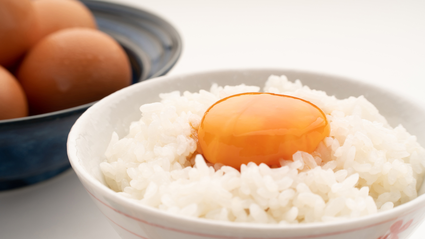 朝食八ヶ岳清里農場産ぷるぷるたまごかけごはん（イメージ）