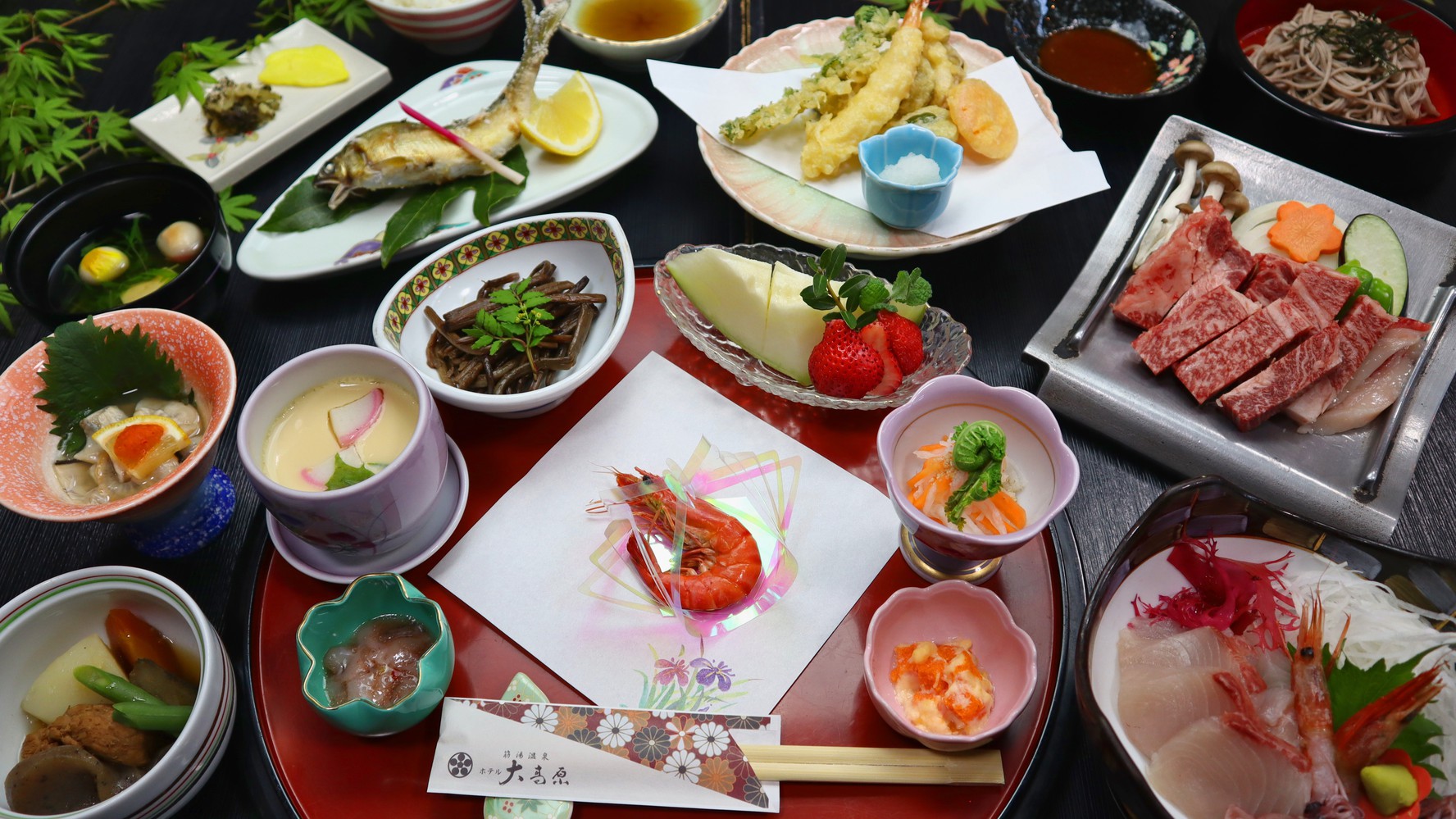 ご夕食：特選和牛付きアップグレードコース／一例