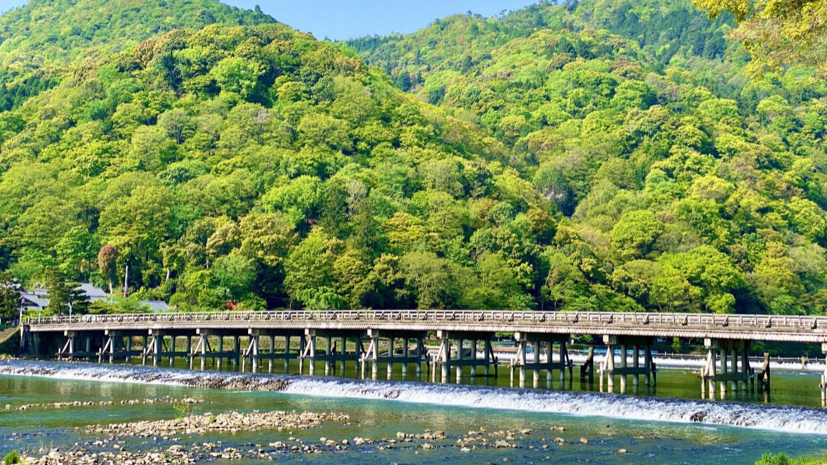 嵐山：渡月橋（ホテルより車で10分）