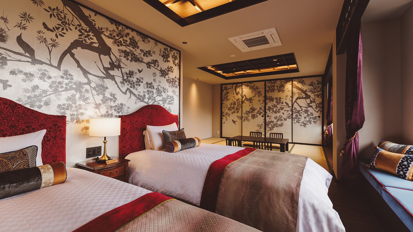 【山神和洋室】ご家族やグループで、ごゆっくりお過ごしいただける贅沢な間取りのお部屋です