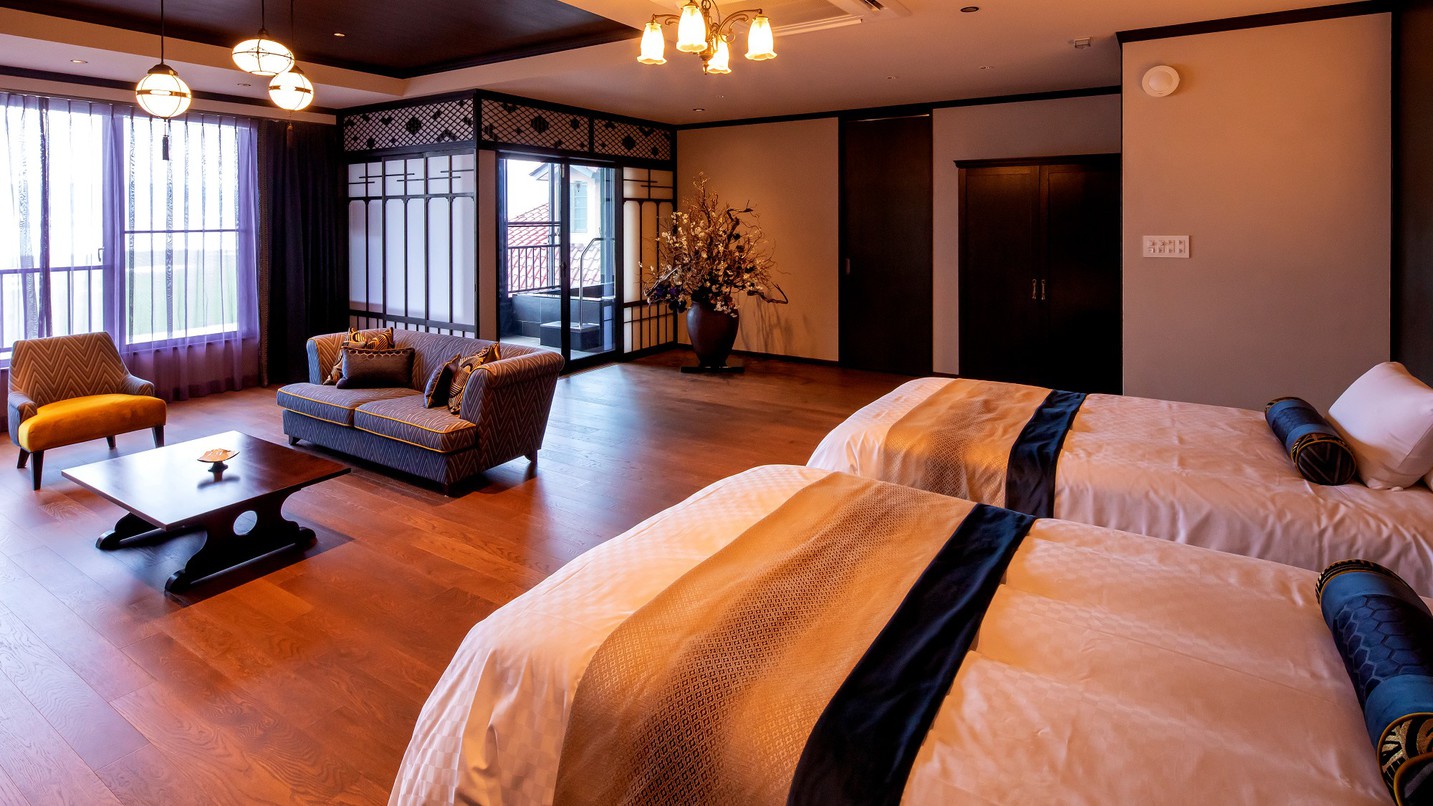 美湖の雫露天風呂付最上階スイート【湖眺望7階】