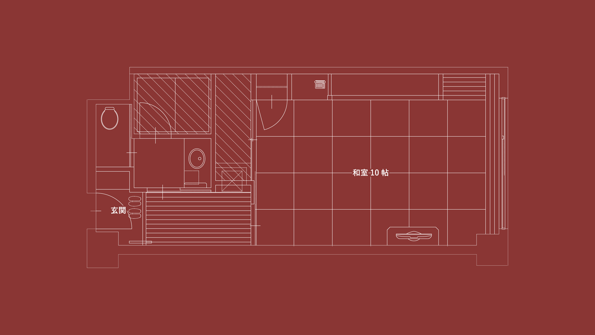 海の見える和室10帖 間取り図