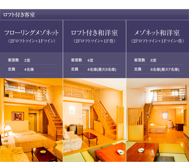 ロフト付き客室