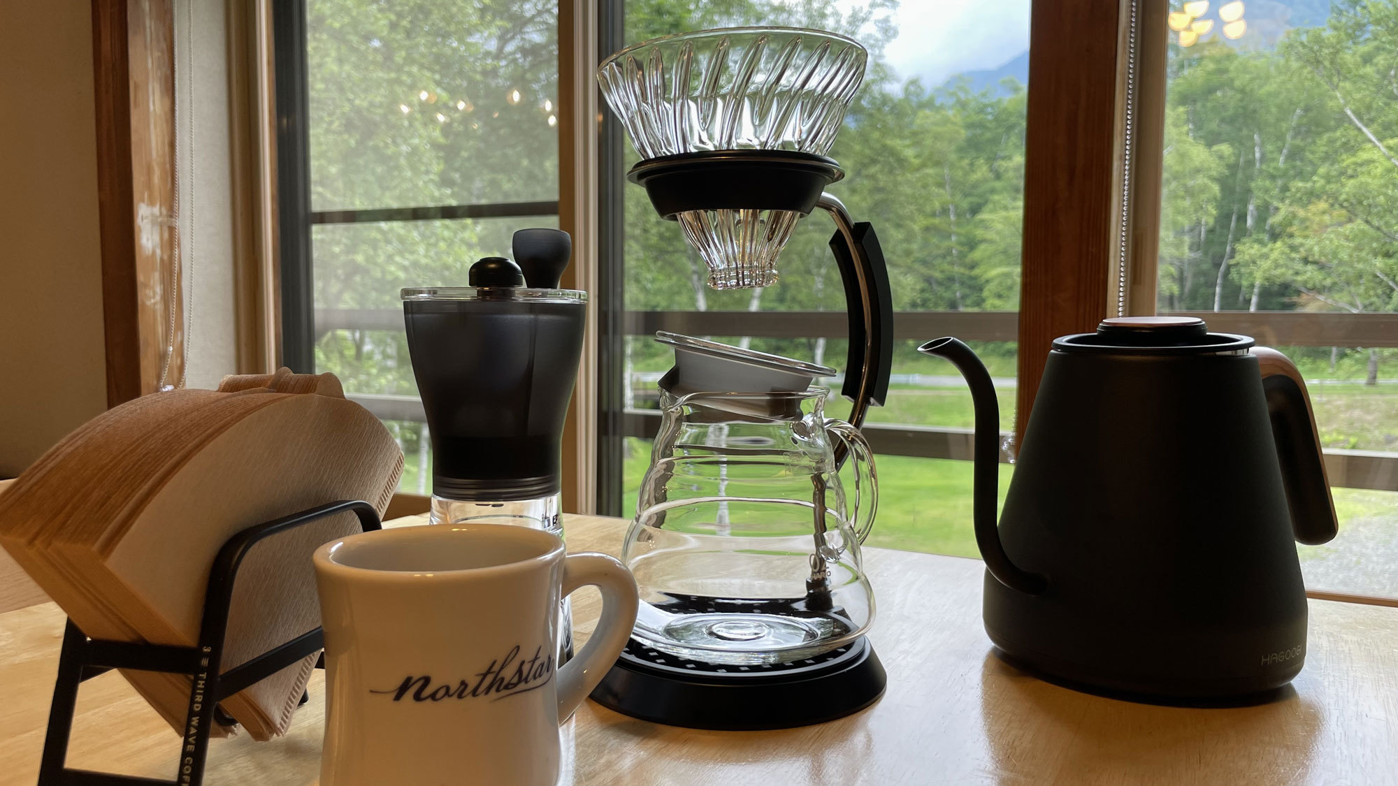 【Mountain View】コーヒーメーカー。窓の外を見ながらゆったりした時間を