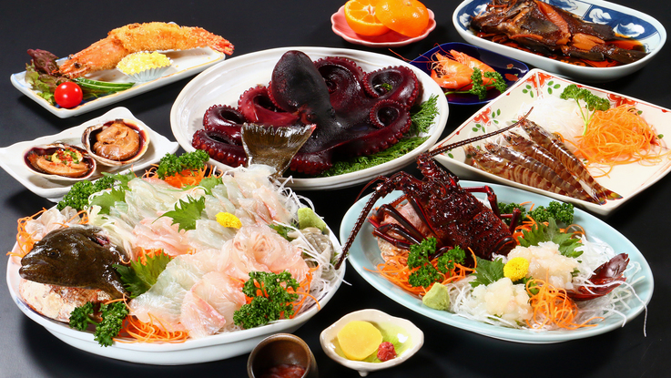 【お食事】夕食・海鮮グレードアップコース伊勢海老のお造りは3名様より承ります
