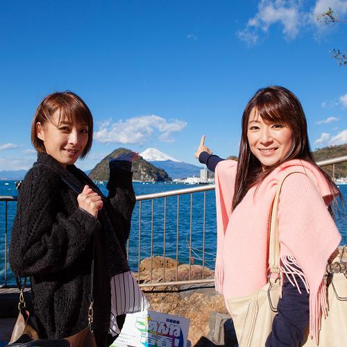 安田屋宿泊記念に富士山とバックに念写真