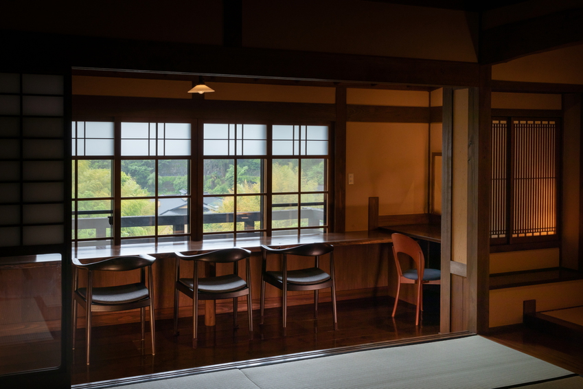 別館客室の広縁カウンター