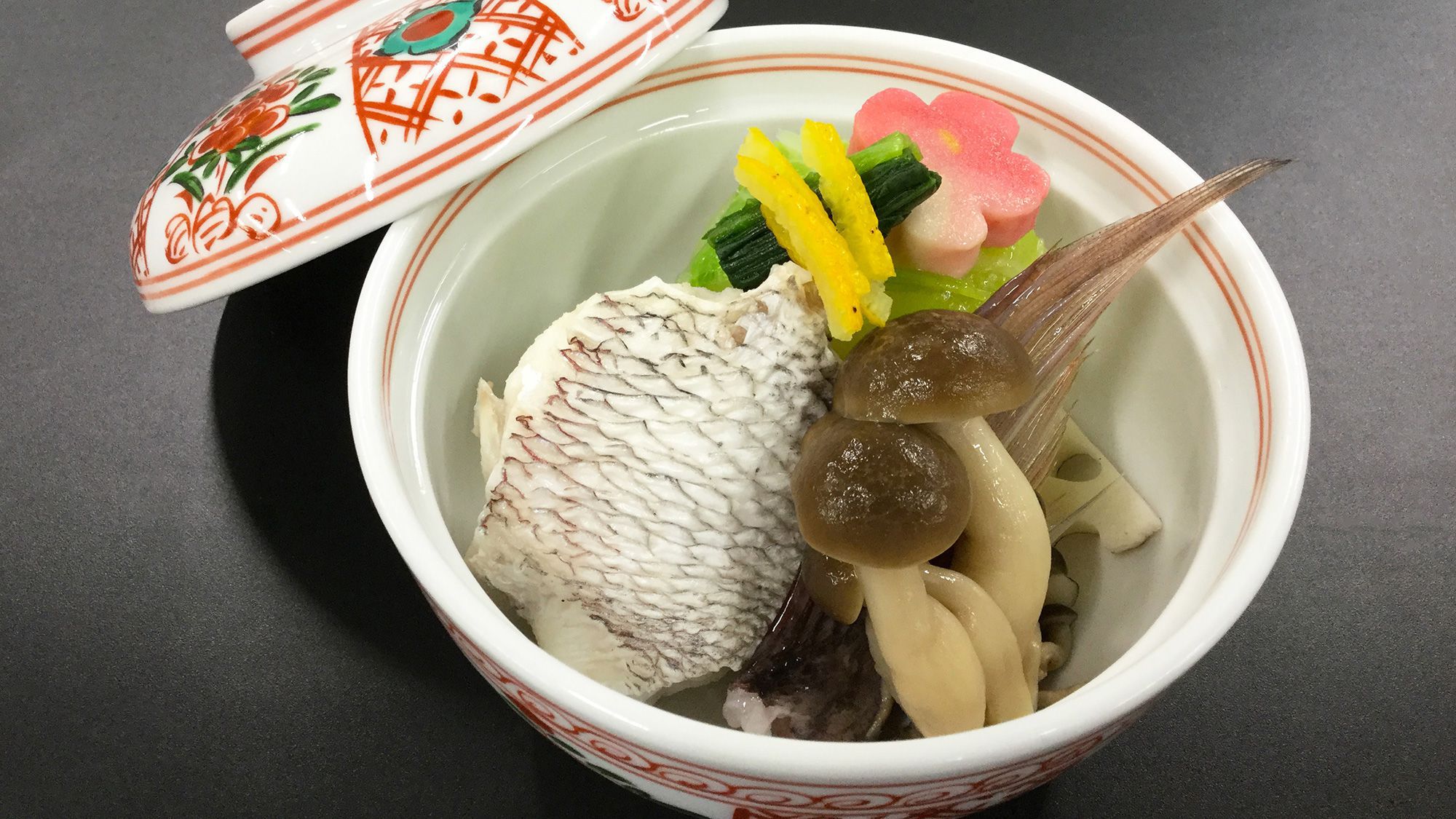 【12〜2月会席 桃】鯛と白菜の柚子香蒸し