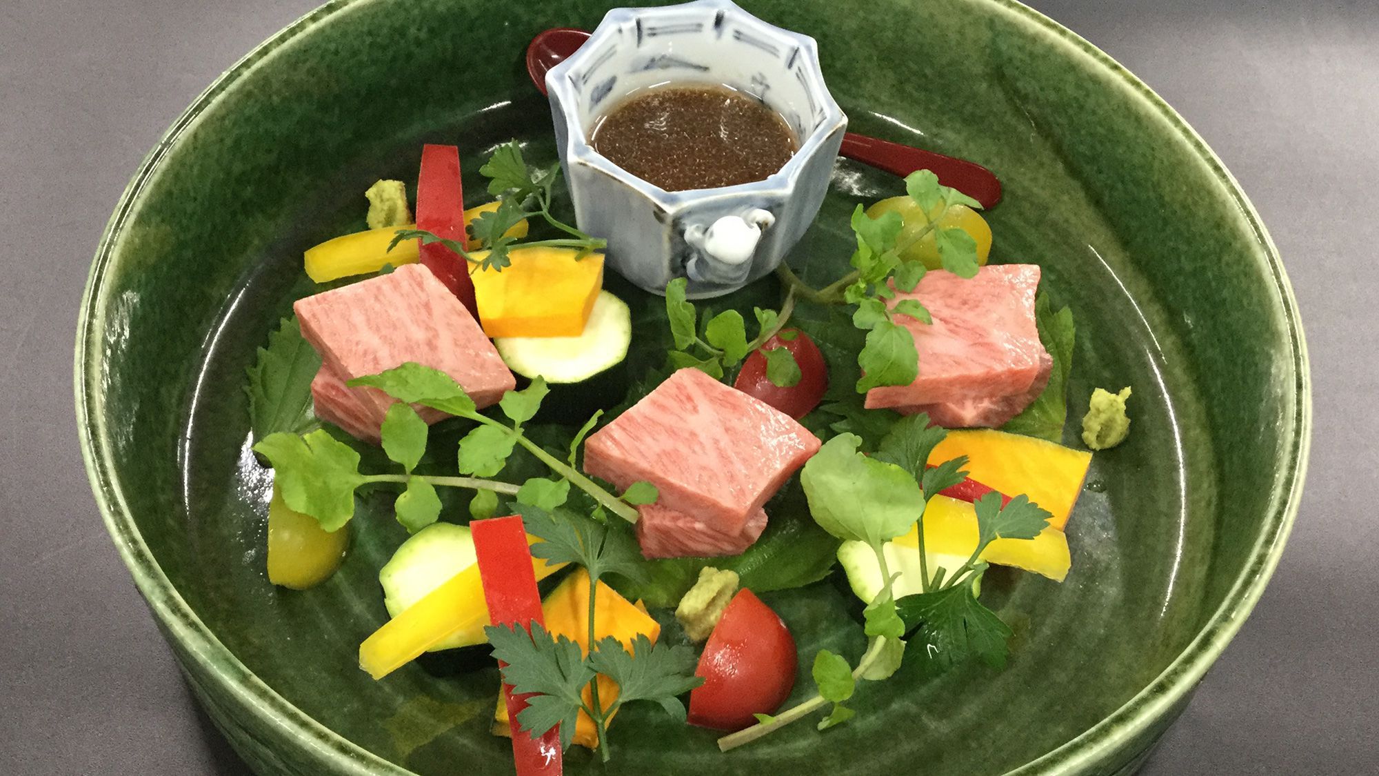 【3〜5月卓袱 白鷺】長崎和牛炙り焼彩野菜