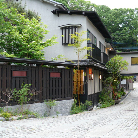 初夏の金田屋全景６月頃ホタルが見ごろです。