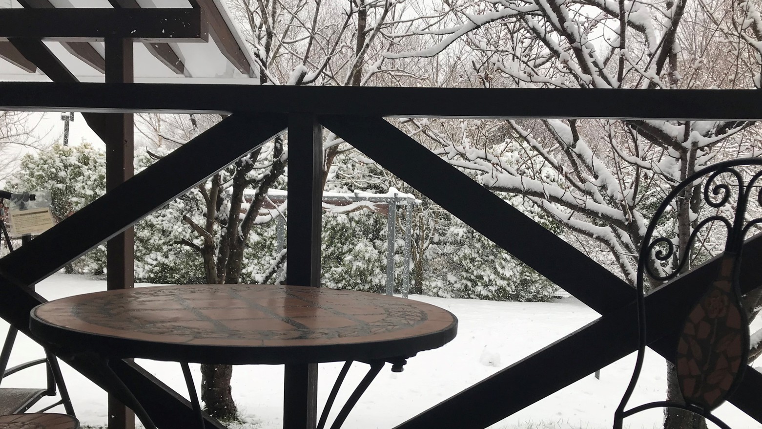 テラスからの雪景色