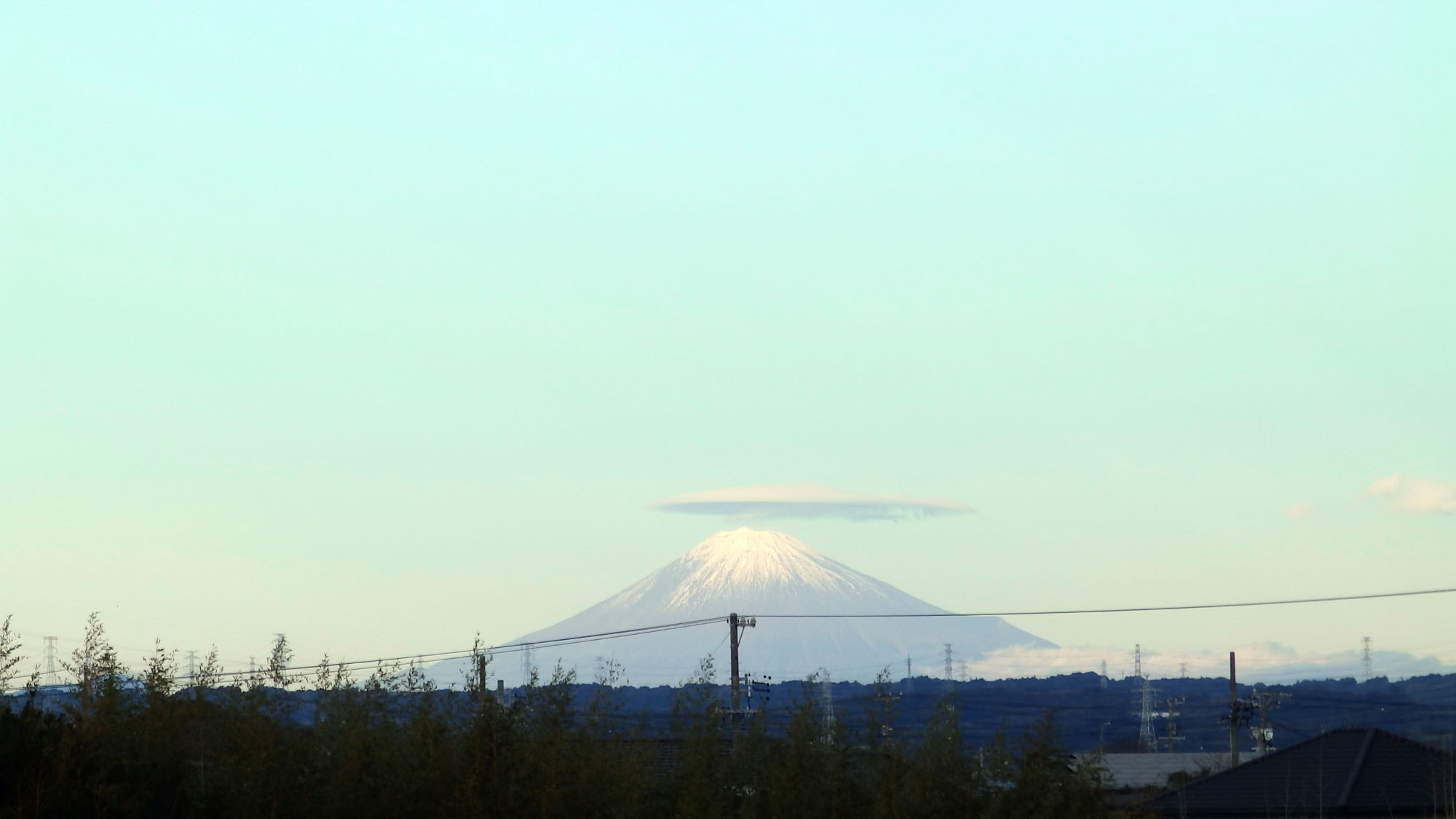 新館廊下から見た富士山