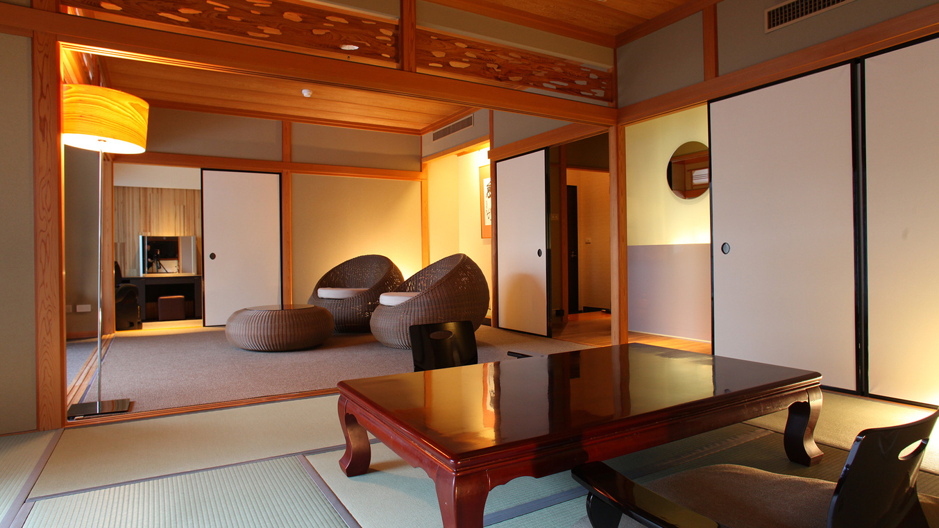 【みずばしょう】広々とした和室でゆとりの休日を。バルコニーからは箱根を四季を楽しめます。