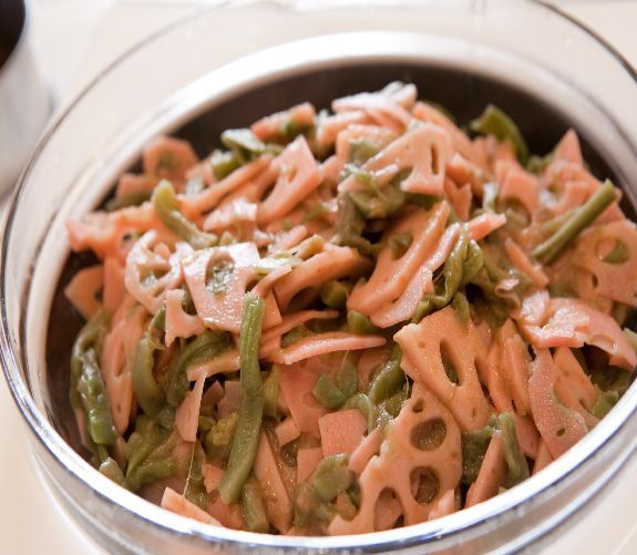 レンコンとインゲン