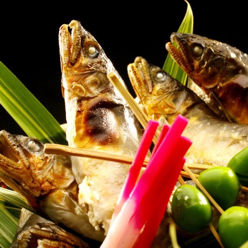 【夕食】一例鮎の塩焼き