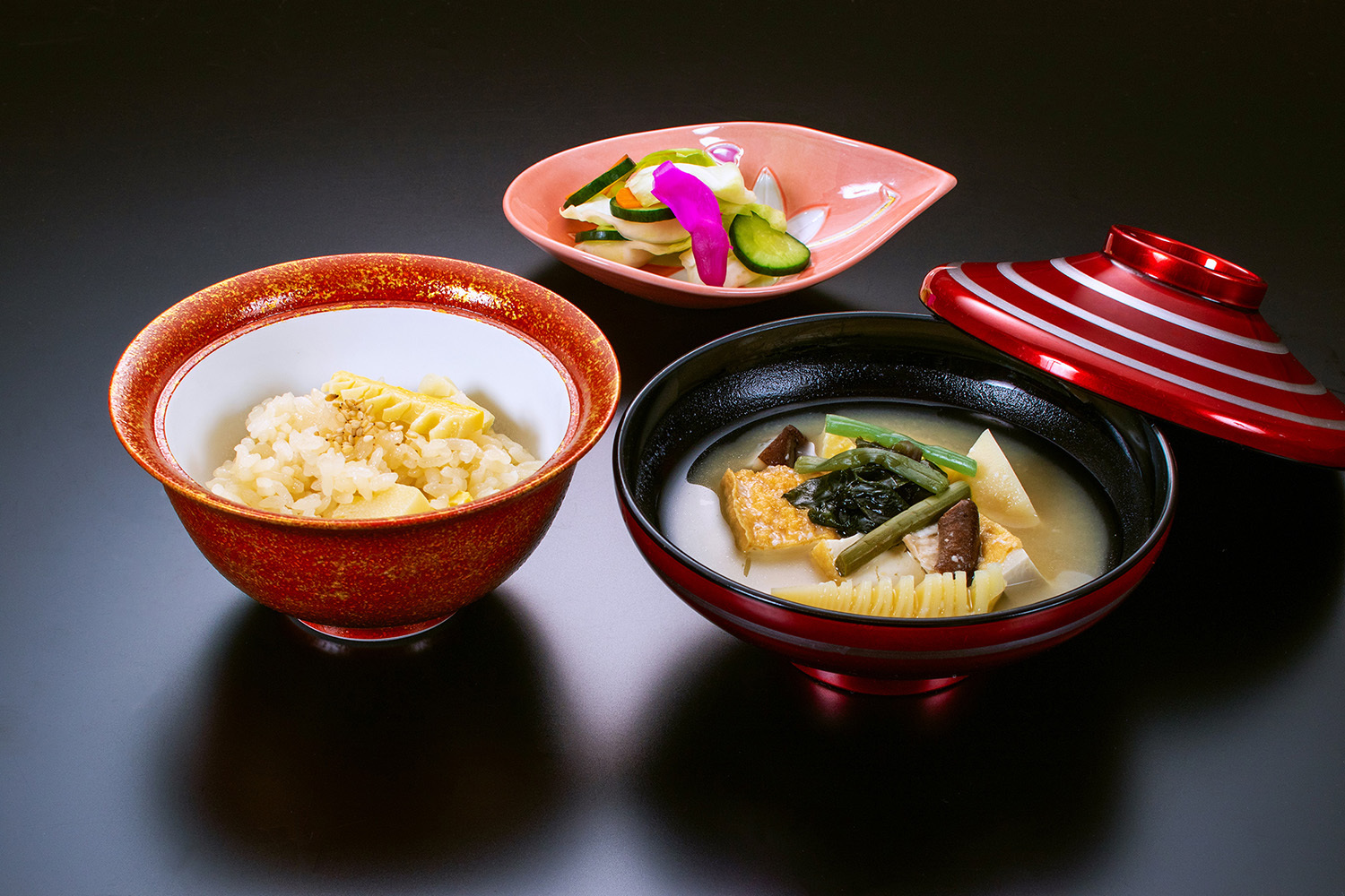 【季節の会席料理】旬の筍炊込みごはんと湯田川孟宗汁（2025年5月末迄）