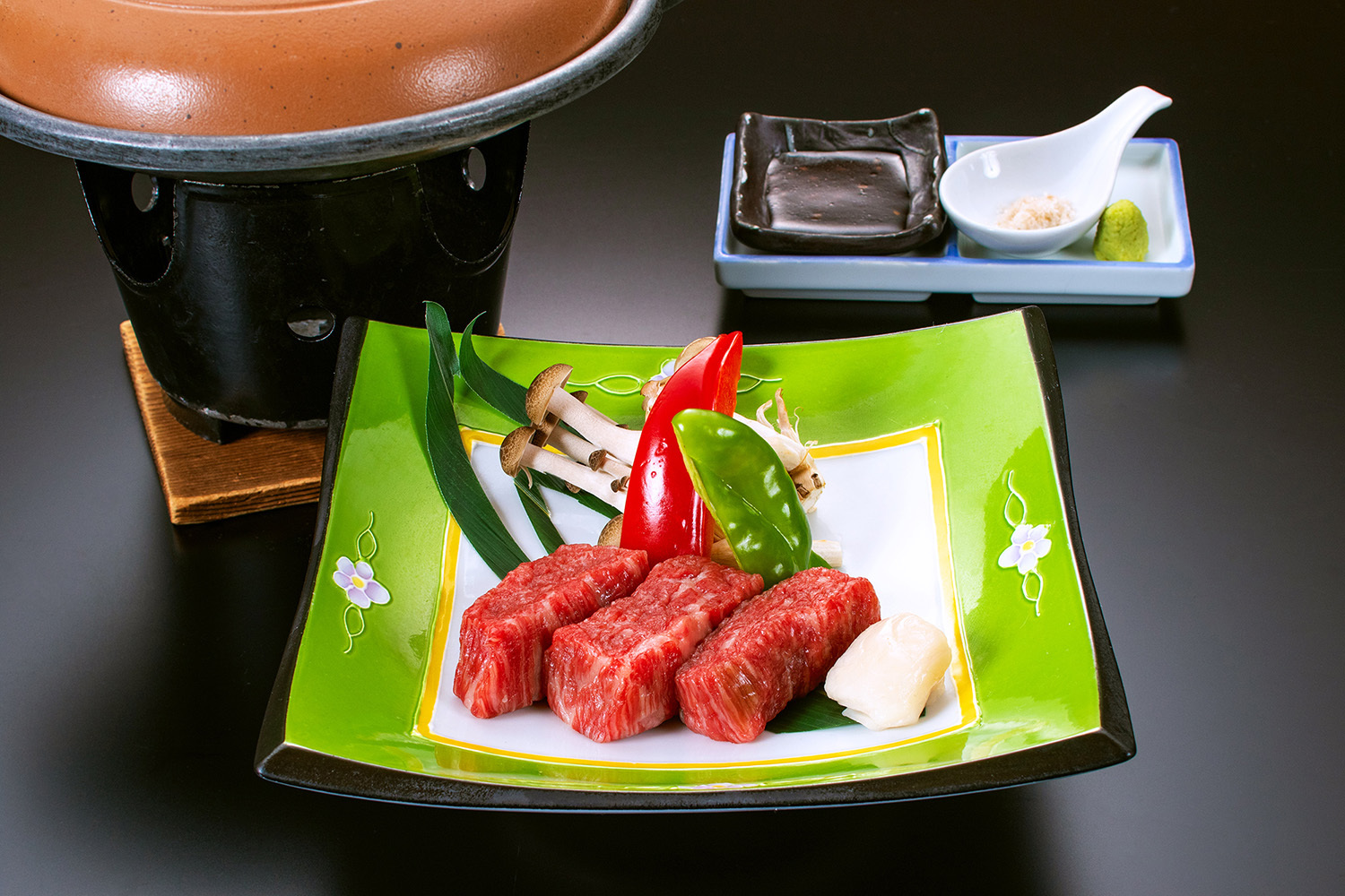 【季節の会席料理】山形牛サーロイン陶板焼き（2025年5月末迄）