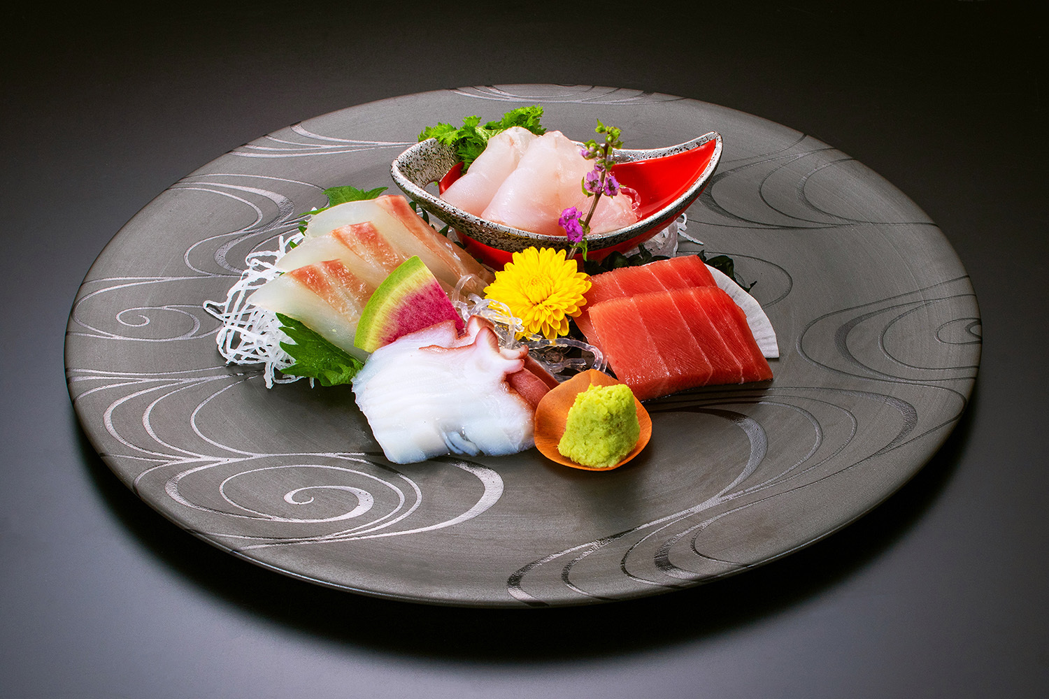 【季節の会席料理】庄内浜の鮮魚と鮪4点盛り合せ（2025年5月末迄）