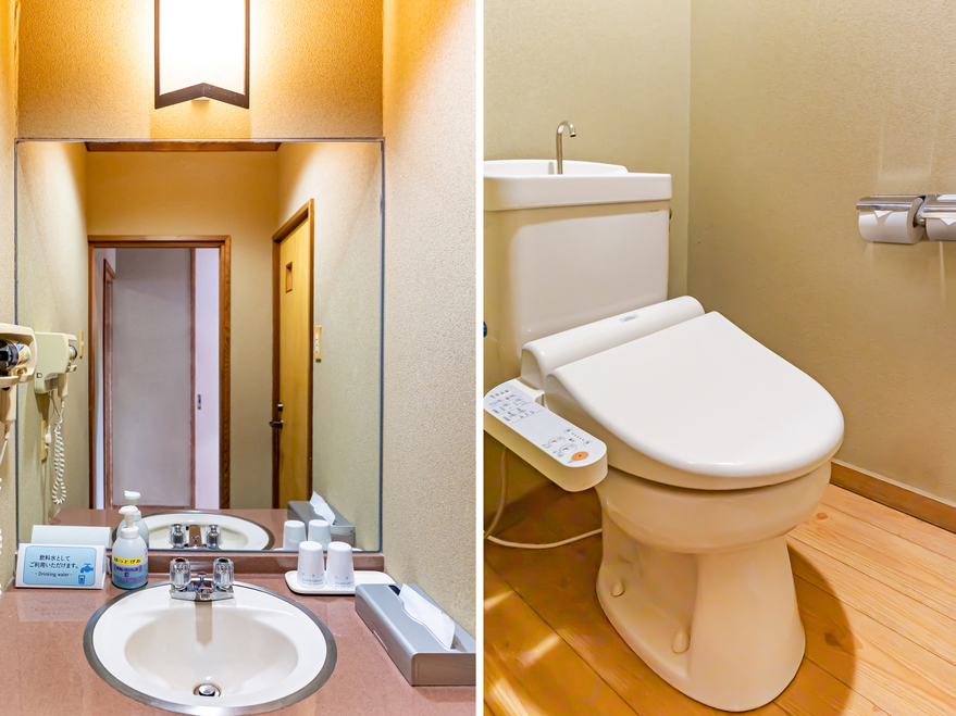 【禁煙】和室1〜5名様（トイレ付き、バス共用）洗面所・トイレ