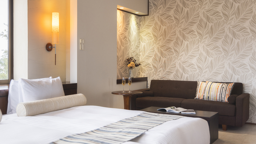 【パナシア・ツイン】リゾート感溢れるハリウッドツインスタイルのオーシャンビュー客室（301）