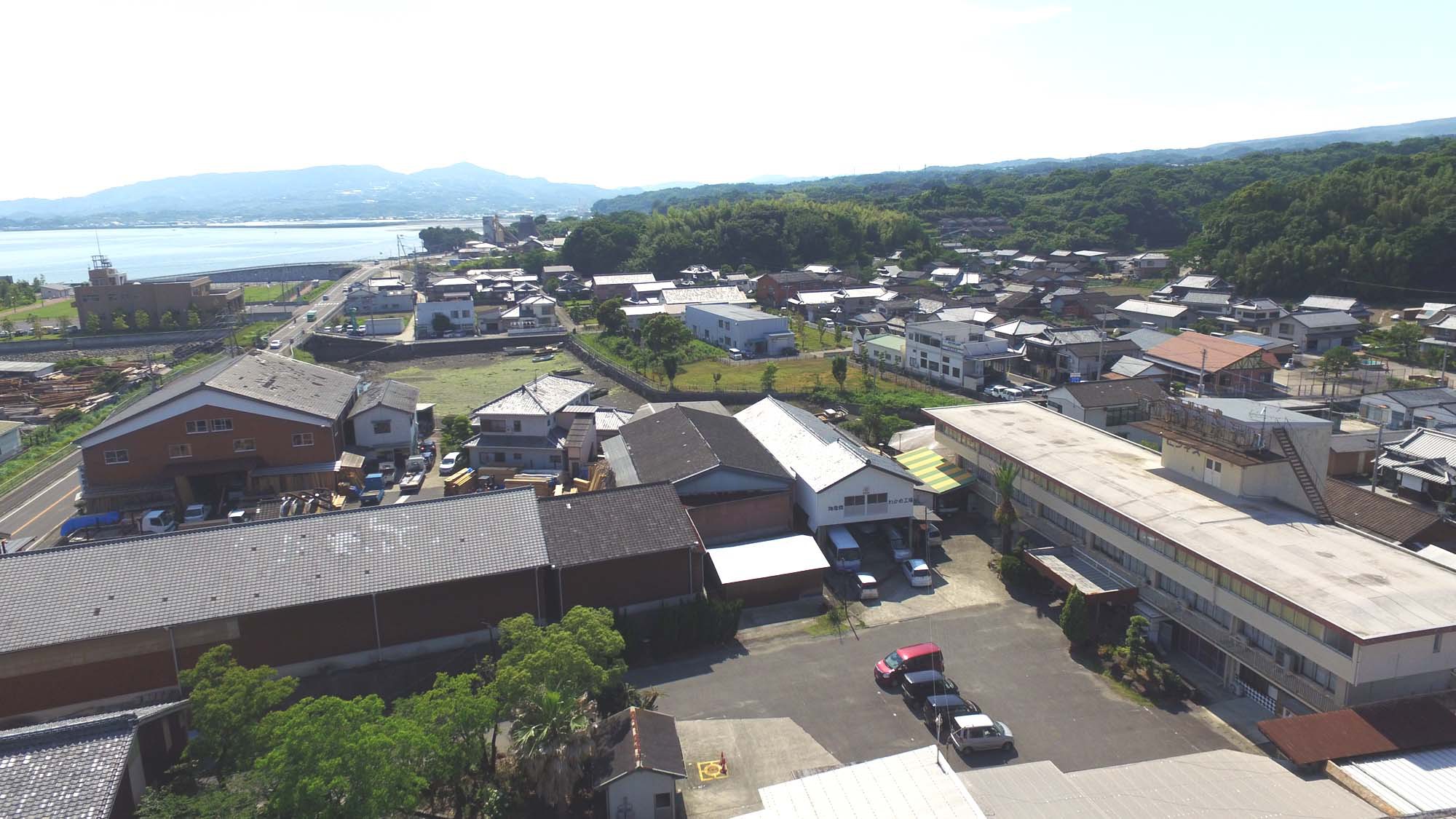 空から見た須川観光ホテル