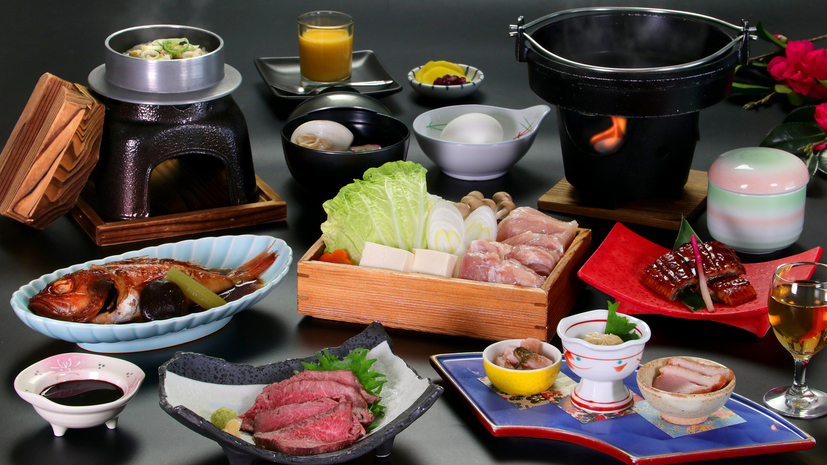 【大国主会席秋冬】鶏すき×;和牛刺身